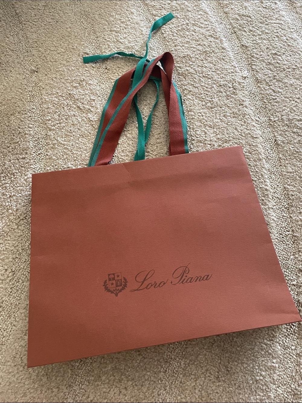 Loro Piana Terracotta shopping bag Ribbon Handles
